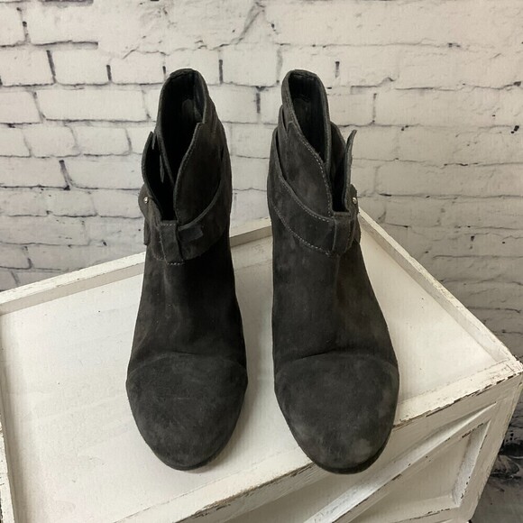 Rag & Bone Women Charcoal Leather Ankle Bootie Made Italy Size 38.5 US 8.5 Rck - Picture 5 of 12